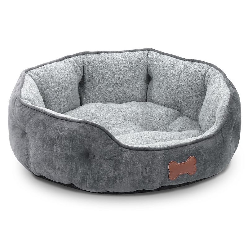 Dog Beds for Small Dogs, Round Pet Bed for Puppy and Kitten with Slip-Resistant Bottom, 1 of 8