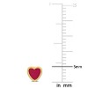 EVERLY JEWELRY | 14k Yellow Gold Enamel Heart Stud Earrings - 3 of 4