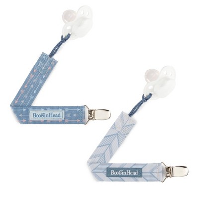 BooginHead 2pk PaciGrip Pacifier Clip Holder - Blue Feather