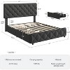 Jojoka Bed Frame with Headboard Adjustable,Upholstered Platform Bed Frame with 4 Drawers,Wooden Slats Supports - 2 of 4