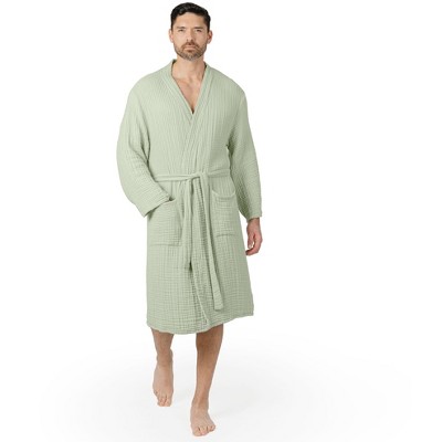 Adult Muslin Bathrobe 100% Cotton Robe with 4-Layer Absorbent Muslin Fabric By Comfy Cubs