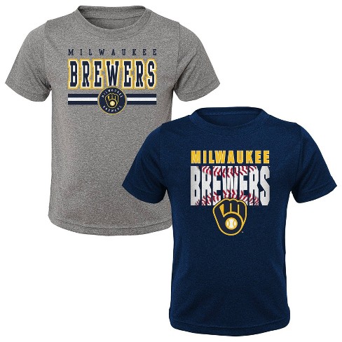MLB Milwaukee Brewers Toddler Boys' 2pk T-Shirt - 4T