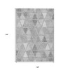 Gray Silver And Ivory Geometric Washable Indoor Outdoor Area Rug - 3 of 4