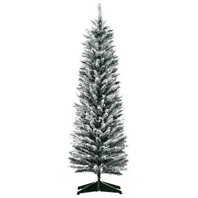 NicBex 5ft Snow Flocked Artificial Pencil Christmas Tree with 294 Branches Tips and Plastic Stand for Decoration, White