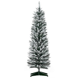 NicBex 5ft Snow Flocked Artificial Pencil Christmas Tree with 294 Branches Tips and Plastic Stand for Decoration, White - 1 of 4
