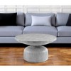 HomeRoots 30" Gray Cement Round Pedestal Coffee Table - 2 of 4