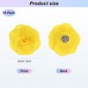 Unique Bargains Silk Alloy Created Camellia Flower Lapel Pin for Men Suit 2 x 1.3 inch 16 Pcs - 3 of 4