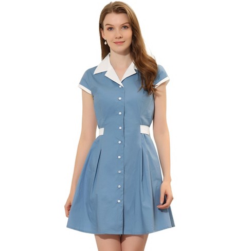 Unique Bargains Allegra K Women's Vintage Button Down Dress