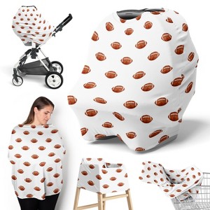 Sweet Jojo Designs Boy 5-in-1 Multi Use Baby Nursing Cover Watercolor Sports Theme Brown and White - 1 of 4