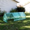 Sunnydaze Outdoor Portable Slanted Top Plant Shelter Mini Cloche Greenhouse with Zipper Doors - 36" - Green - 2 of 4