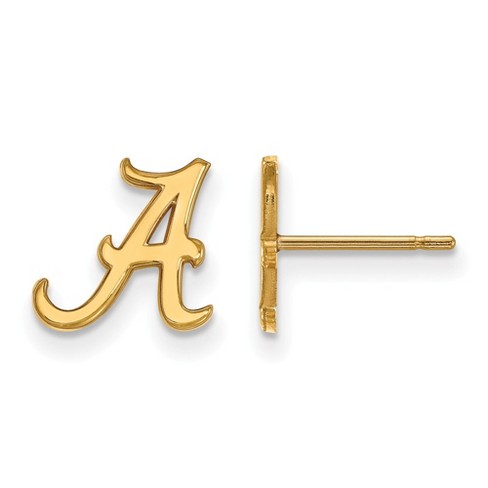 Black Bow Jewelry 14k Yellow Gold Plated Sterling Silver Alabama Crimson Tide NCAA Post Earring - image 1 of 3