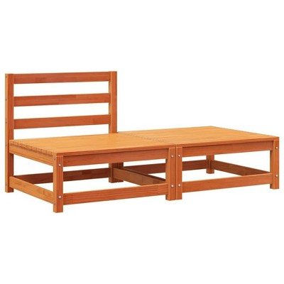 vidaXL Garden Sofa Wax Brown Solid Pine Wood Single Modular