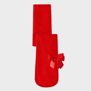 Toddler Girls' Christmas Bow Fashion Tights - Cat & Jack™ Red - 1 of 3