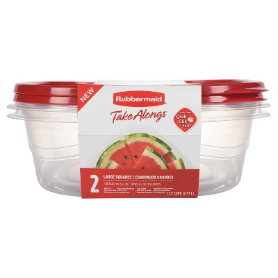 Rubbermaid TakeAlongs Containers Rectangular with Lids 1 Gallon - 2 ea