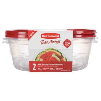 Rubbermaid TakeAlong 11.7 Cup Plastic 2pk Large Square Food Storage Container Clear