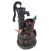 LuxenHome 25 Inch Rustic Pump and Barrel Small Outdoor Water Fountain with Cascading Water Flow Gray - 4 of 4