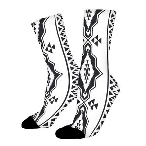 Navajo Pattern Women Printed Crew Socks Funny Funky Socks Soft Polyester Novelty Gifts for Artists Men - 1 of 4