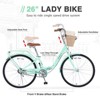 Aukfa 26 Inch Women's Bicycle Single Speed Folding Women's Bicycle, Durable Steel for Easy Storage and Commuting Multi-Color - 3 of 4