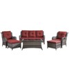 Gymojoy 6 Piece Outdoor Wicker Sofa with Patio Chairs with Coffee Table and Ottoman Sets - 2 of 4