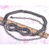 Anna-Kaci Women's Bow Waist Chain with Crystal Accents and Adjustable Extender - Black - 3 of 4