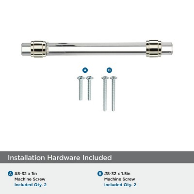 Glacio Clear and Polished Nickel 5-1/16 Inch Bar Pull