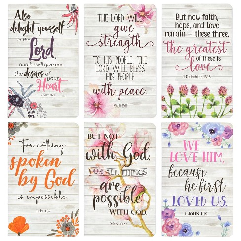 Juvale 6-Pack Prayer Journal for Women, 5x8 in Christian Notebook with Inspirational Scripture Bible Verses (Floral, 80 Pages)