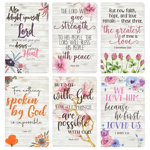 Juvale 6-Pack Prayer Journal for Women, 5x8 In Christian Notebook with  Inspirational Scripture Bible Verses (Floral, 80 Pages)