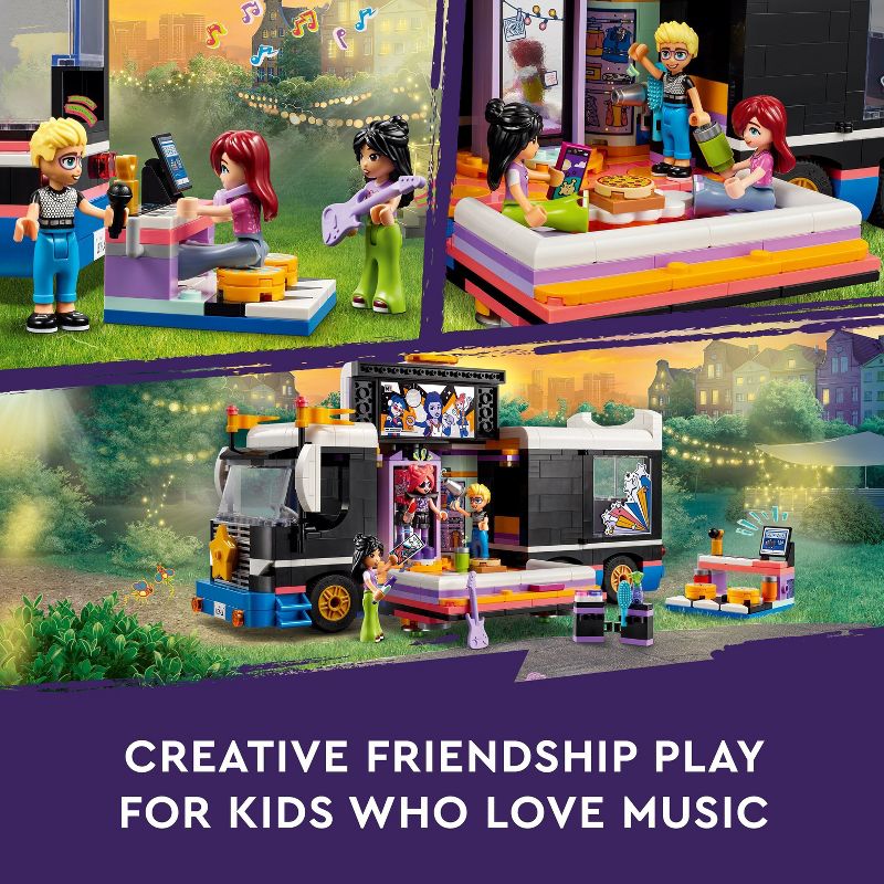 LEGO Friends Pop Star Music Tour Bus Play Together Toy 42619, 6 of 9