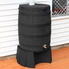 Good Ideas Rain Wizard 50 Gallon Rain Barrel Stand, Adds Optimal Room for Draining into Buckets or Pails, Increases Water Pressure & Water Flow, Black - 2 of 4