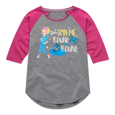 Girls' JoJo Siwa You Spin Me Round And Round  - Athletic Heather/Fuchsia - Large