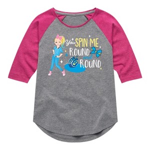 Girls' JoJo Siwa You Spin Me Round And Round  - Athletic Heather/Fuchsia - Large - 1 of 4
