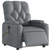 VidaXL Electric Massage Recliner Chair Gray Faux Leather - 3 of 4