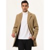 Lars Amadeus Men's Slim Fit Winter Notched Lapel Single Breasted Long Jacket Overcoat - 2 of 4