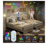 Coucheta Twin PU Bed Frame with adjustable mountain headboard, built-in RGB LED lights, noise-free support. No box spring needed. - 3 of 4