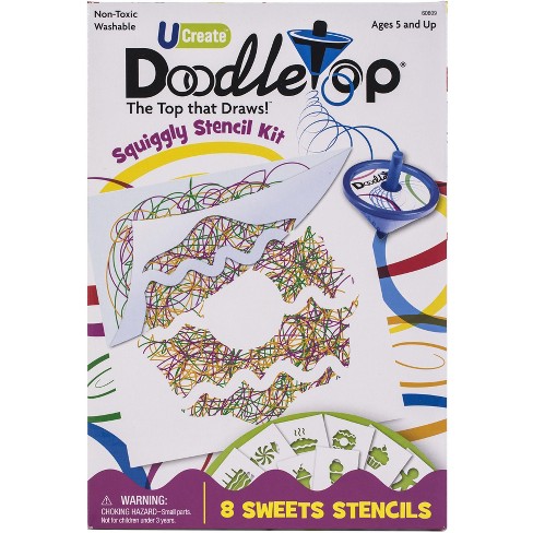 Creative Tops Crafty Kids Doodle Top Squiggly Stencil Kit Sweets 5 Childrens art 5012822069856 