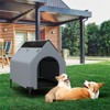 Munora Ventilated Pet House - Indoor/Outdoor Dog House with Waterproof Canopy, Elevated Design & Mesh Mat (Black & Grey, S/M Sizes) - 2 of 4