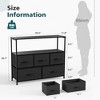 5 Drawers Dresser for Bedroom, Closet Fabric Dresser With Metal Frame, TV Stand Furniture with Open Shelf for Hallway Living Room Entryway - 3 of 4