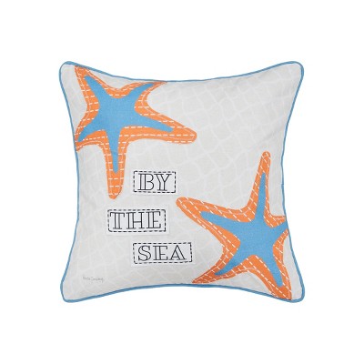 C&F Home 18" x 18" Starfish By The Sea Printed and Applique Throw Pillow