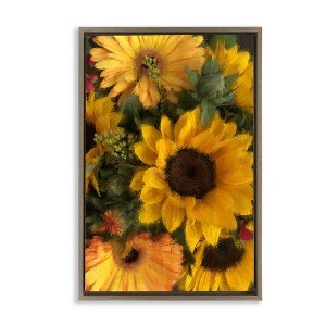 Stupell Industries Bunches of Garden Sunflowers Floating Frame Canvas Art - 1 of 4