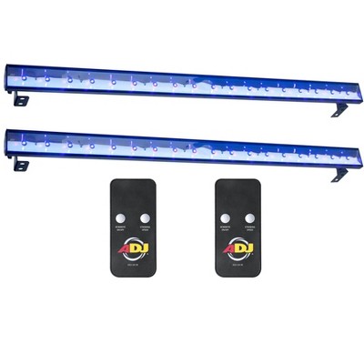 (2) American DJ Eco UV Bar Plus IR Pro LED Black Light Wash Fixtures w/ Remotes