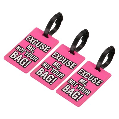 Unique Bargains PVC Durable Lightweight Backpack Travel ID Card Luggage Tag 3 Pcs
