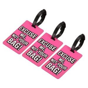 Unique Bargains PVC Durable Lightweight Backpack Travel ID Card Luggage Tag 3 Pcs - 1 of 4