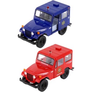 KiNSMART 1971 Jeep DJ-5B 1:26 Scale 5" Die Cast Metal Model Toy Truck Rescue Police & Fire 2 Set - 1 of 1