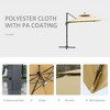 Sapphtopaz Patio Umbrella Outdoor Windproof Umbrella Cantilever Waterproof Pool Umbrella with Crank for Garden, Pool, Deck - 3 of 4