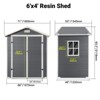 GDFStudio Lys Modern 72" Modern Plastic Outdoor Storage Shed with Floor and Lockable Door - 3 of 4