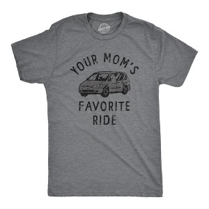 Mens Your Moms Favorite Ride T Shirt Funny Mini Van Mom Joke Tee For Guys - Crazy Dog Men's T Shirt - 1 of 4