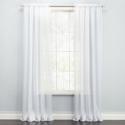 BrylaneHome BH Studio Sheer Voile Rod-Pocket Panel Pair