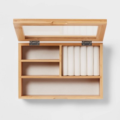 9" x 6" Bamboo Accessory Box with Acrylic Lid - Brightroom - image 3