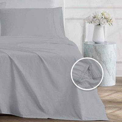 Light Gray 600 Thread Count Cotton Queen Sheet Set