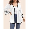 Coolmee Womens Plus Size 3/4 Sleeve Crochet Cardigan Sweaters Lightweight Oversized Knit Boho Cardigans - 2 of 4